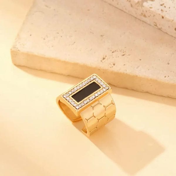 Turquoise Square Crystal - Ring