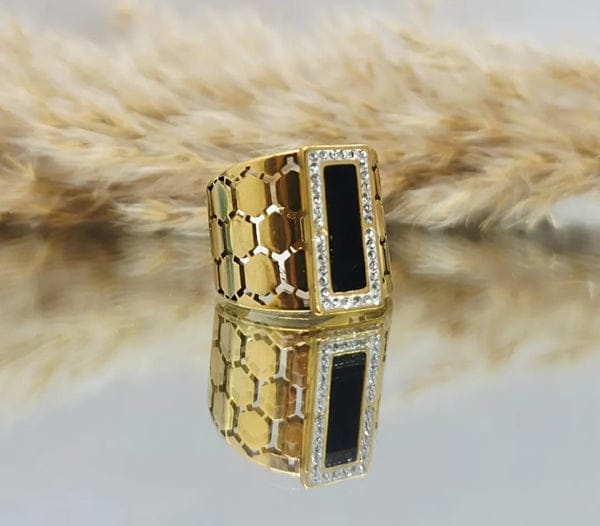 Turquoise Square Crystal - Ring - Image 3