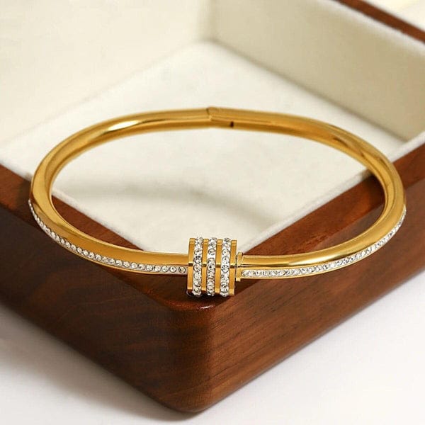 Rhinestone Studded Bangle - Bracelet - Hover