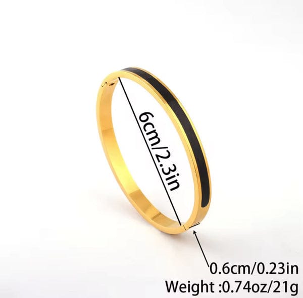 Black & Gold Enamel Bangle - Bracelet - Image 3
