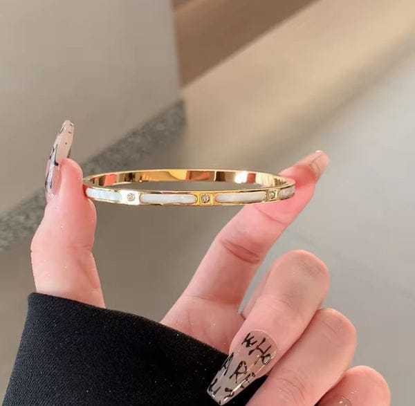 Gold Diamond Bangle - Bracelet - Hover
