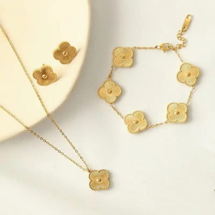Stylish Gold Clover - Jewelry Set