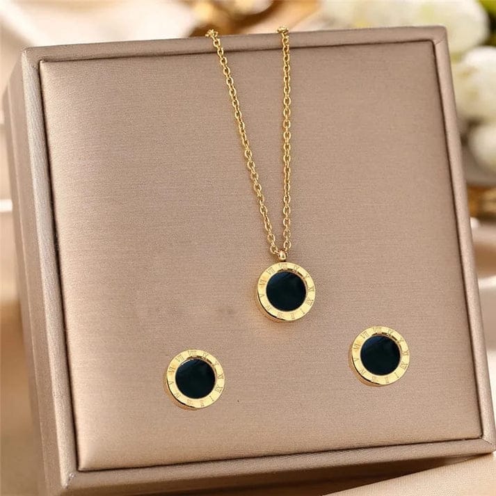 Roman Numeral Pendant - Jewelry Set