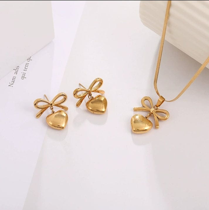 Stylish Bowtie Heart - Jewelry Set