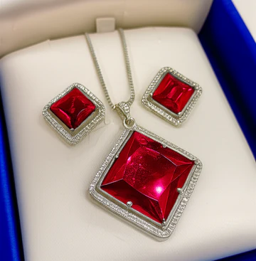 Luxury Diamond Green - Jewelry Set - Hover