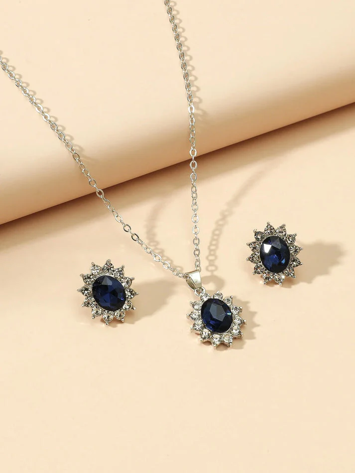 Crystal Diamond Silver - Jewelry Set