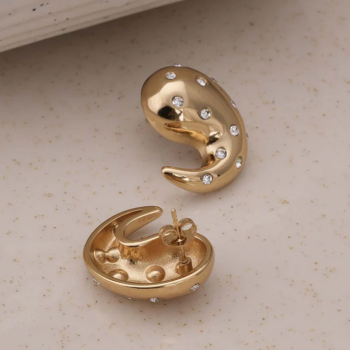 Golden Spark Paisley - Earrings - Hover