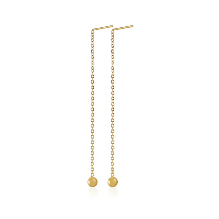 Sterling Ball Ear Threader - Earrings - Hover