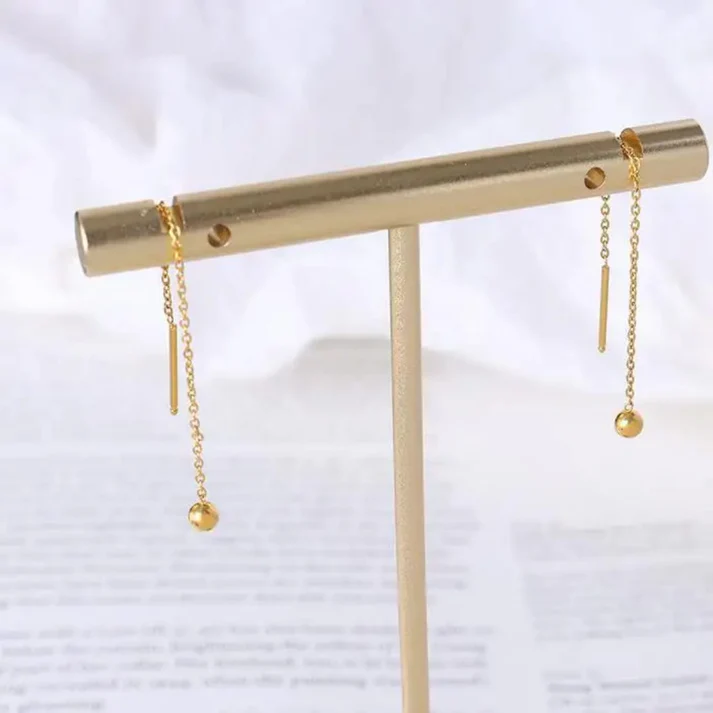 Sterling Ball Ear Threader - Earrings - Image 3