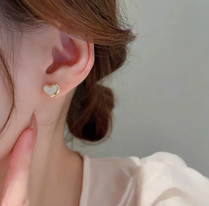 Cute Korean Heart Stud - Earrings