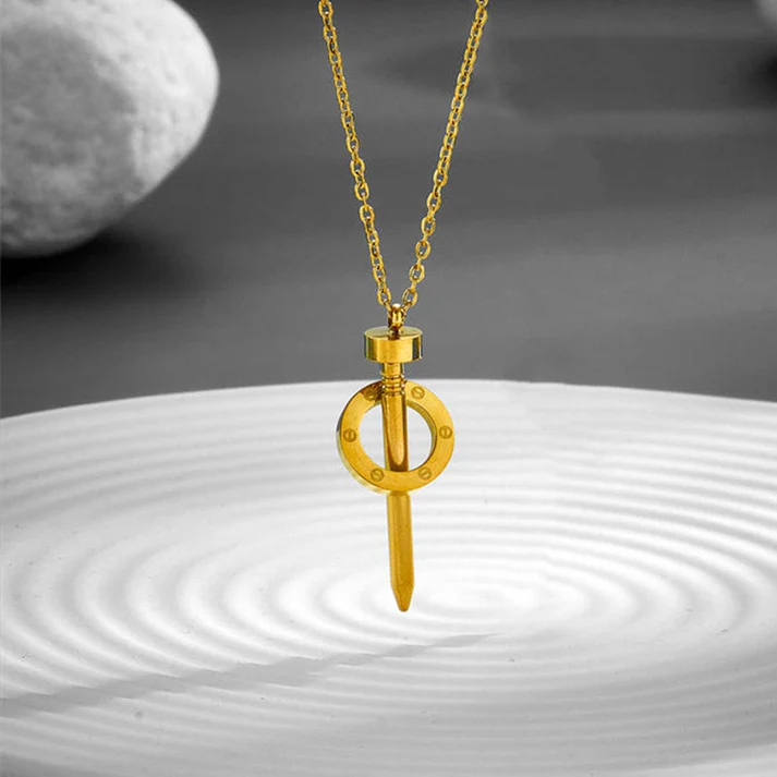 Classic Nail Screw Pendant - Necklace