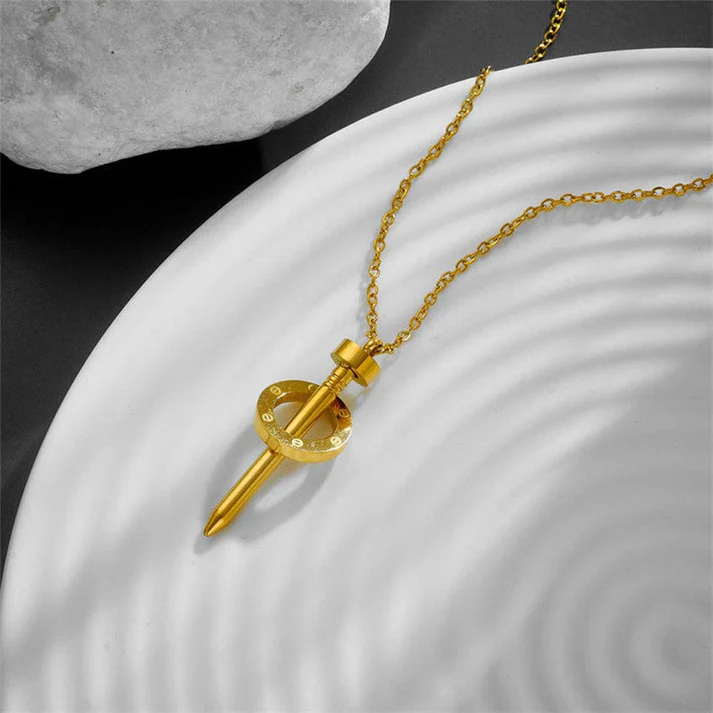 Classic Nail Screw Pendant - Necklace - Image 3
