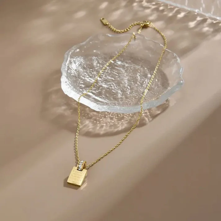 Gold Plated Book Letter Pendant - Necklace - Image 4