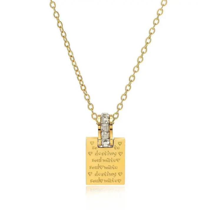 Gold Plated Book Letter Pendant - Necklace - Image 5