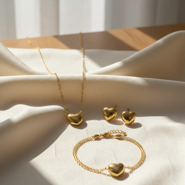 Gold Love Heart - Jewelry Set - Image 3