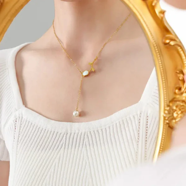 Tulip Pearl Pendant - Necklace - Image 3