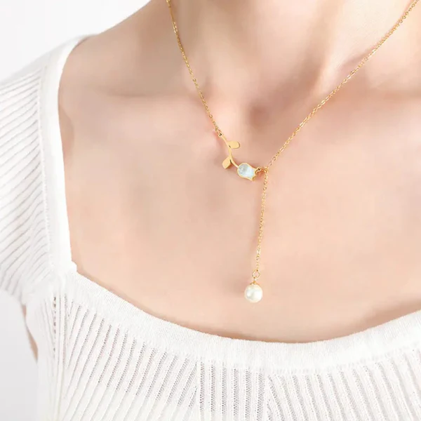 Tulip Pearl Pendant - Necklace - Image 5