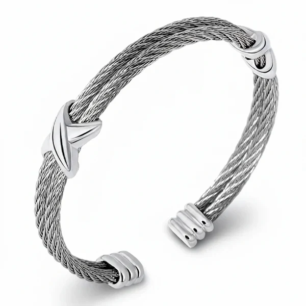 Silver Braided Stainless Steel - Bracelet
