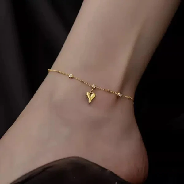 Heart drop 3 diamond - Anklet - Hover