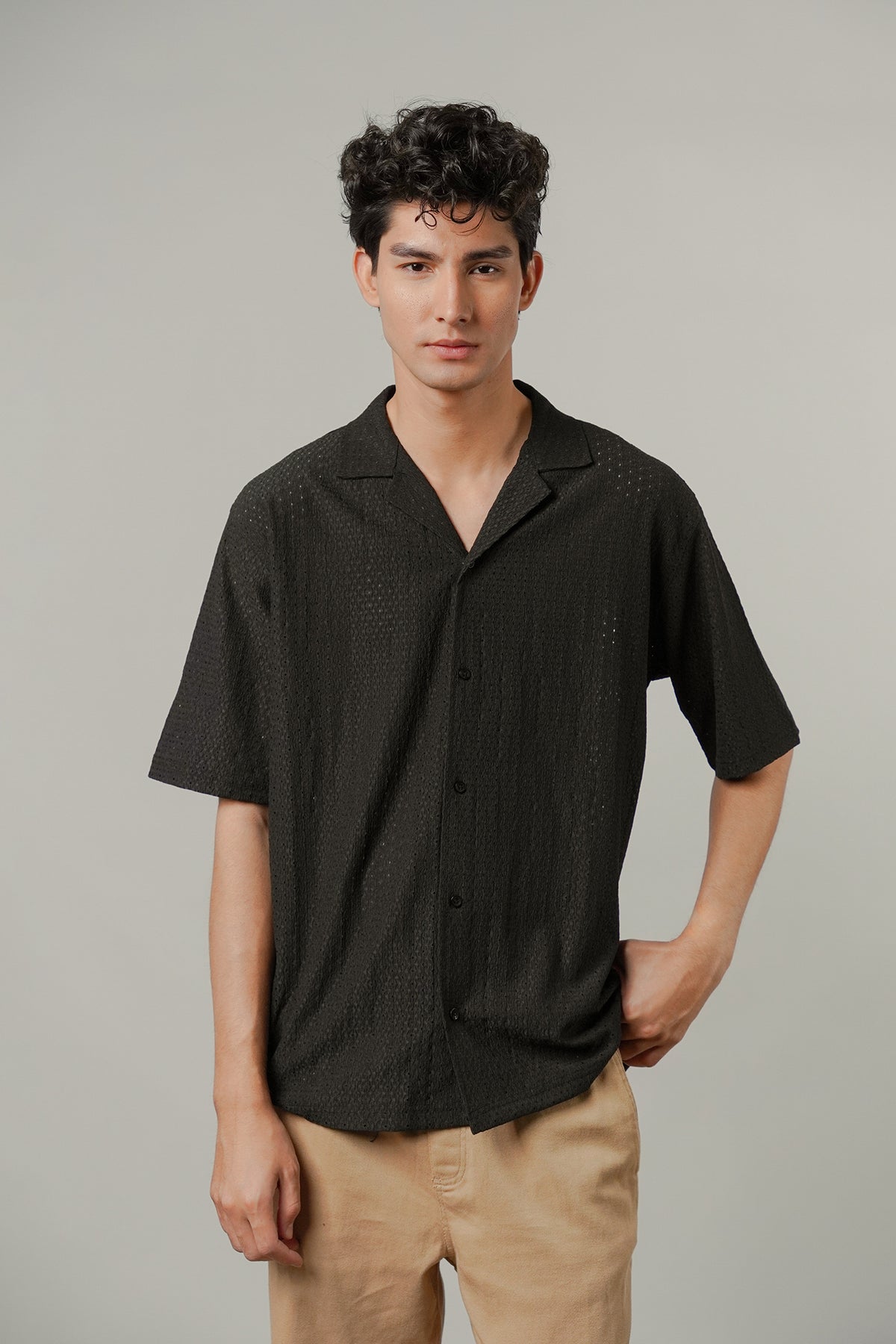 Burnout Cuban Shirt - Black