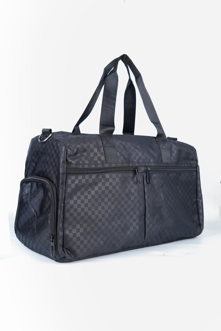 Checkered Duffle Bag - Black