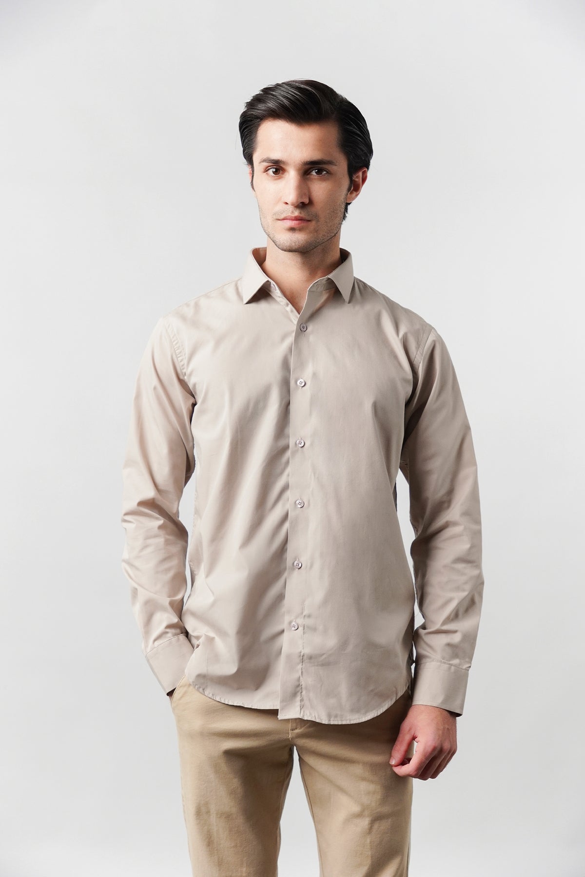 Plain Shirt - Sand Brown