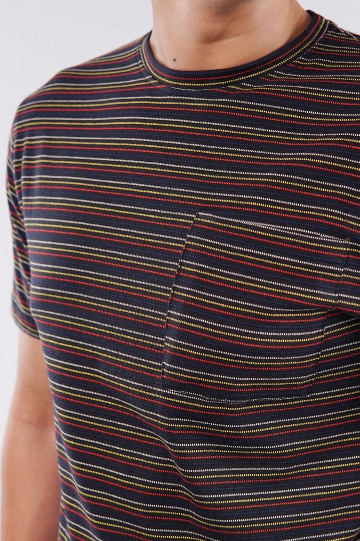 Striped Pocket T-Shirt - Black alternate view