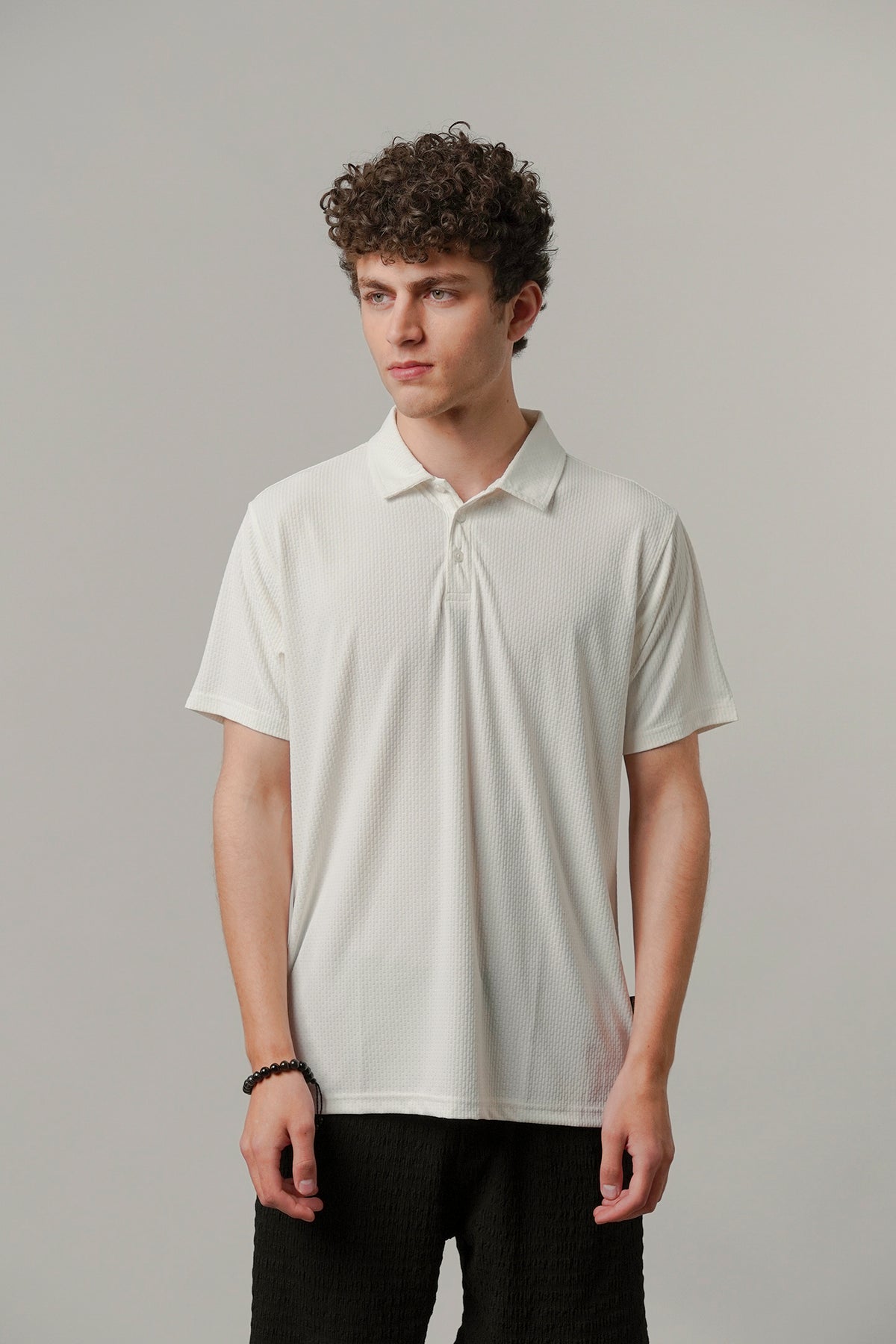 Textured Polo - Off-White