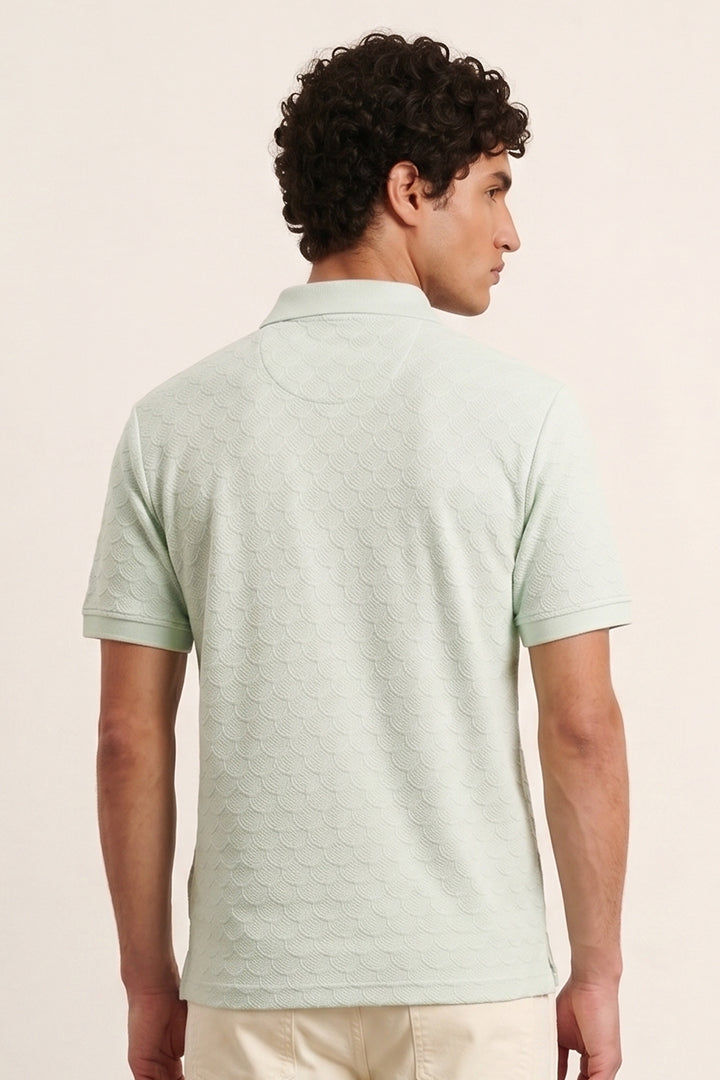 Jacquard Textured Polo - Mint Green - FA