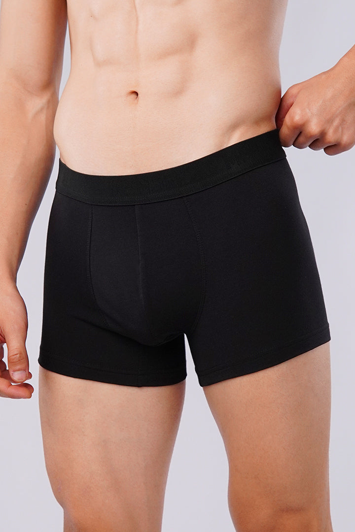 Boxer Trunk - Black, White & Heather Grey Pack Of 3