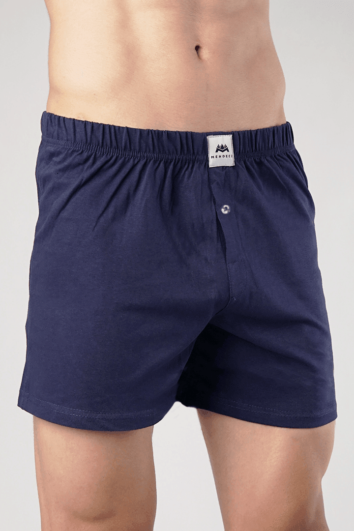 Jersey Boxer Shorts - Navy Blue