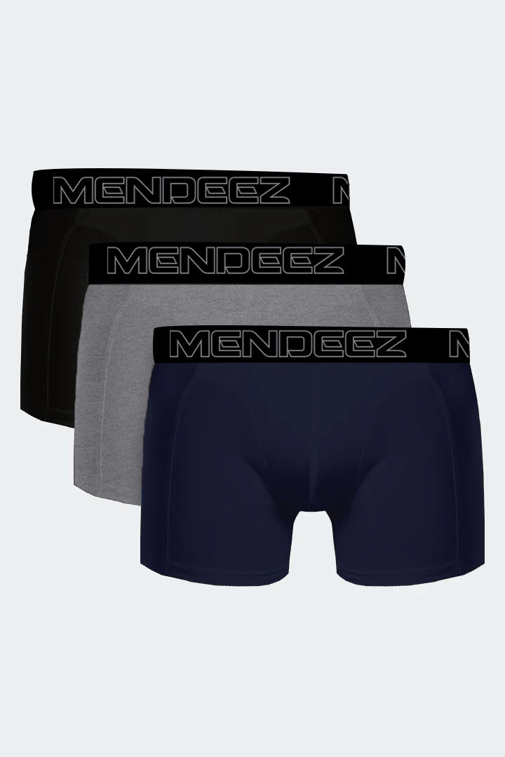 Boxer Briefs - Grey, Black & Navy Blue Pack Of 3