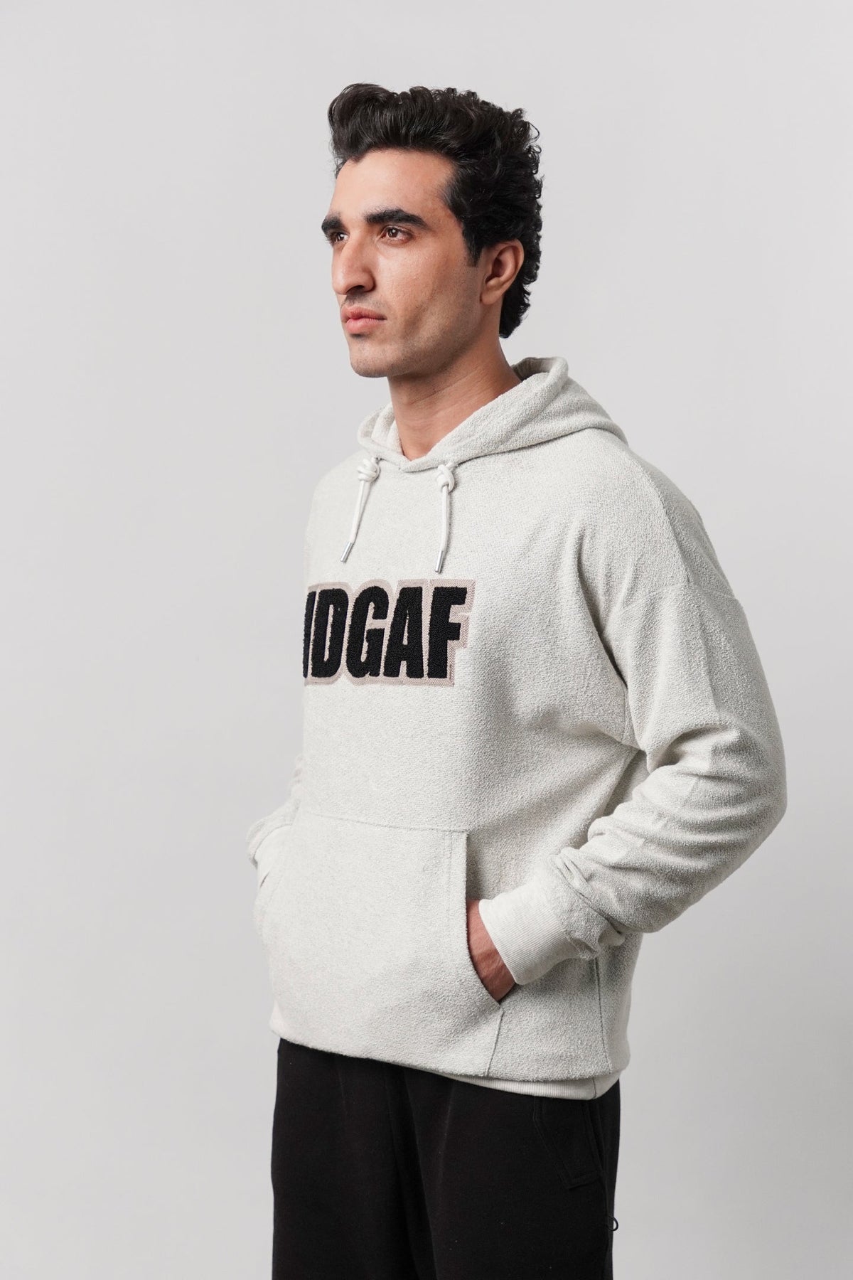 Pullover Embroidered Hoodie - Heather Grey - FA alternate view