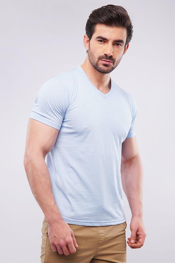 V-Neck T-Shirt - Sky Blue