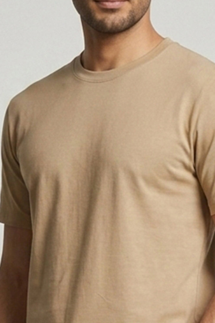 Crew Neck T-Shirt - Beige alternate view