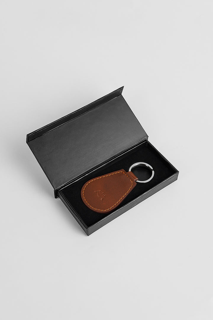 Leather Keychain - Brown alternate view