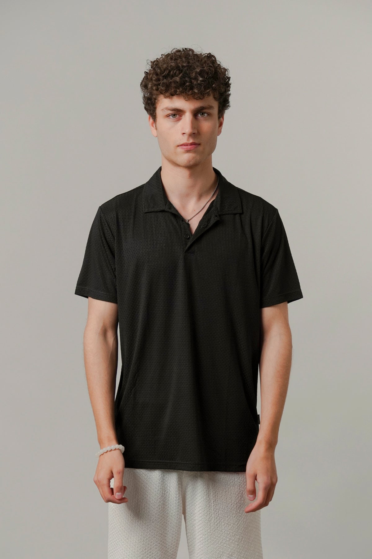 Textured Polo - Black