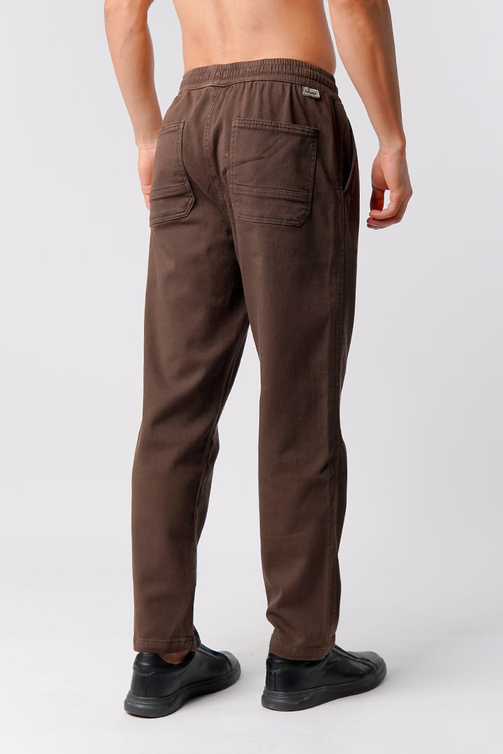 Straight Jogger Pants - Brown - FA