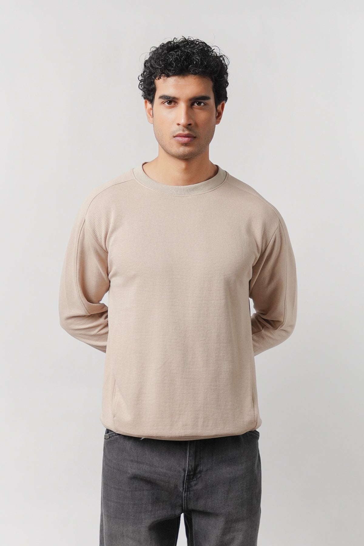 Side-Pocket Sweatshirt - Beige