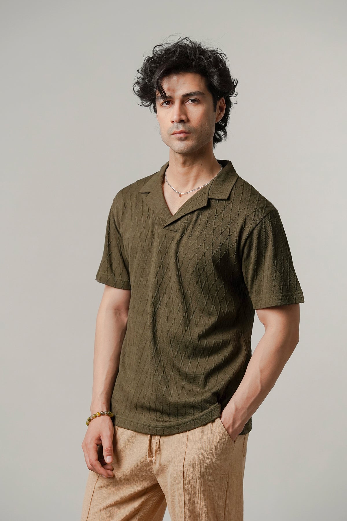 Cuban Collar Polo - Forest Green