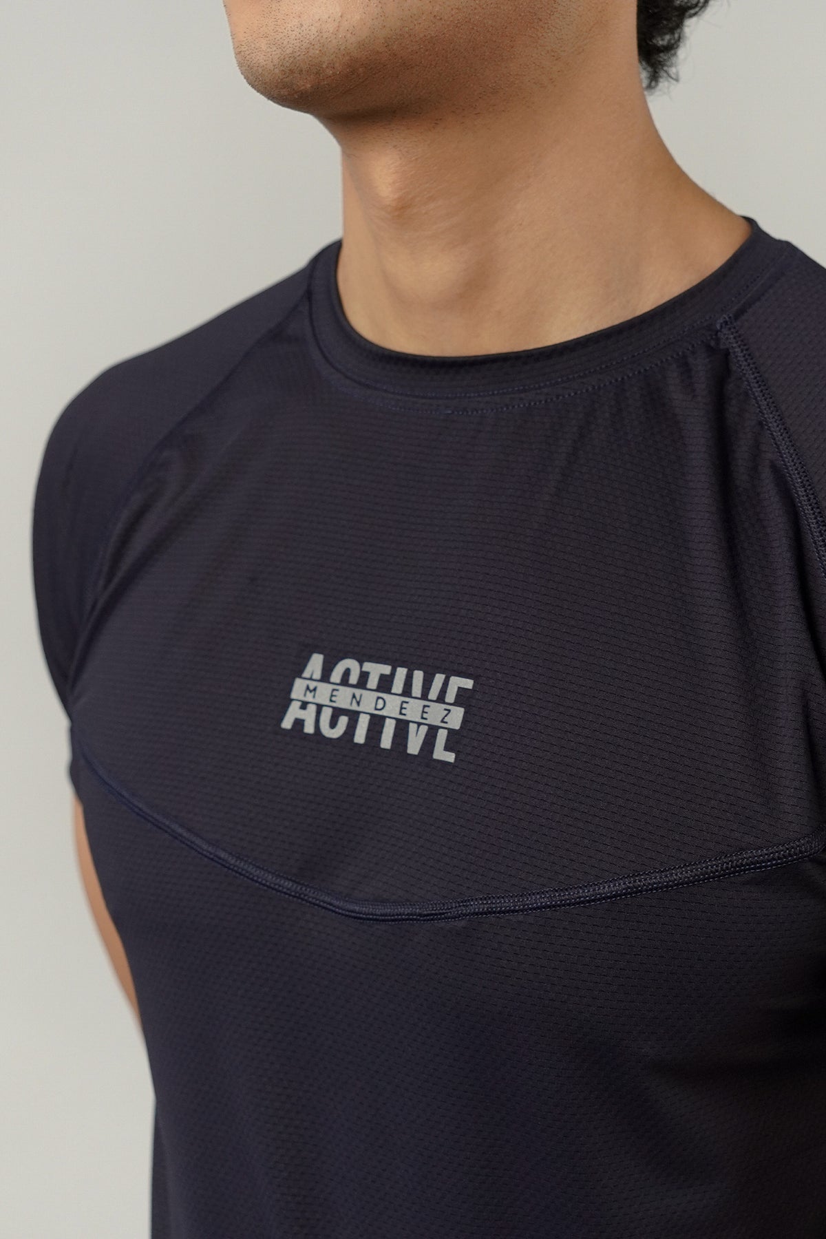 Textured T-Shirt - Navy Blue alternate view