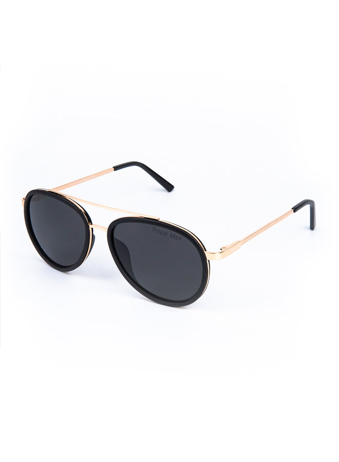 Double Bridge Oval Sunglasses Black