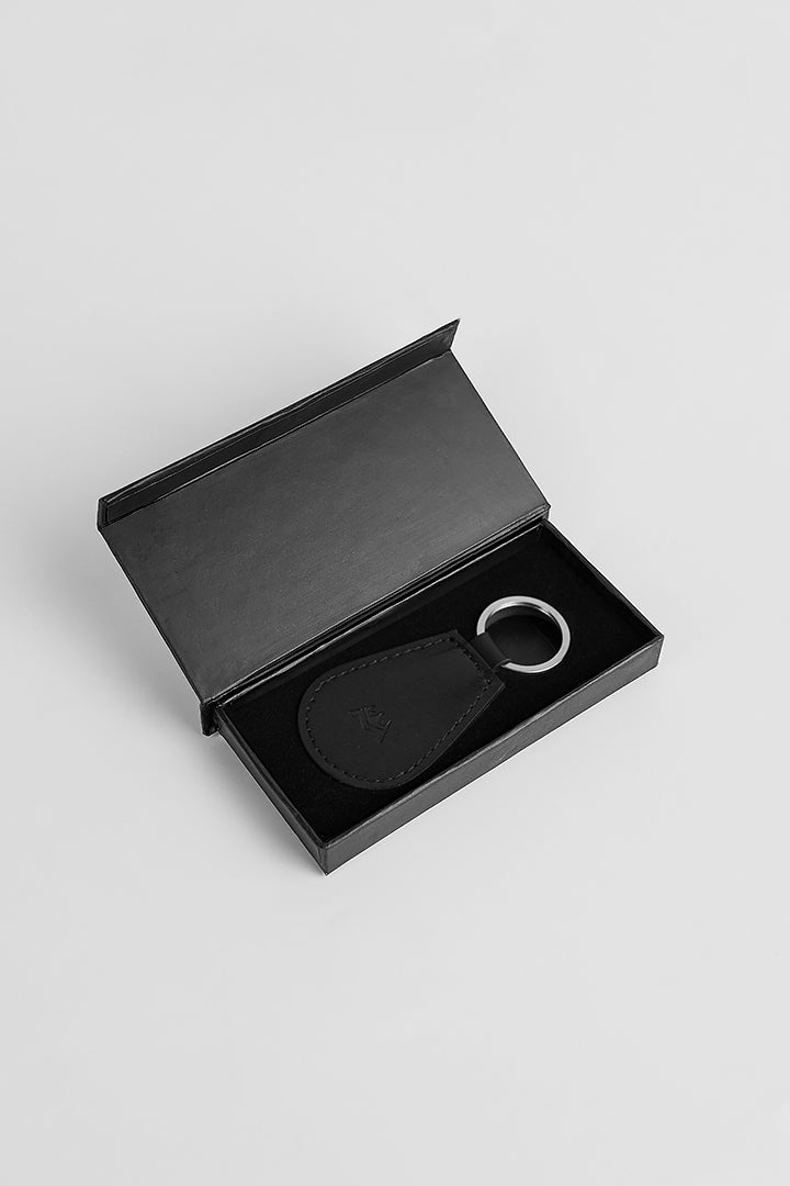 Leather Keychain - Black alternate view