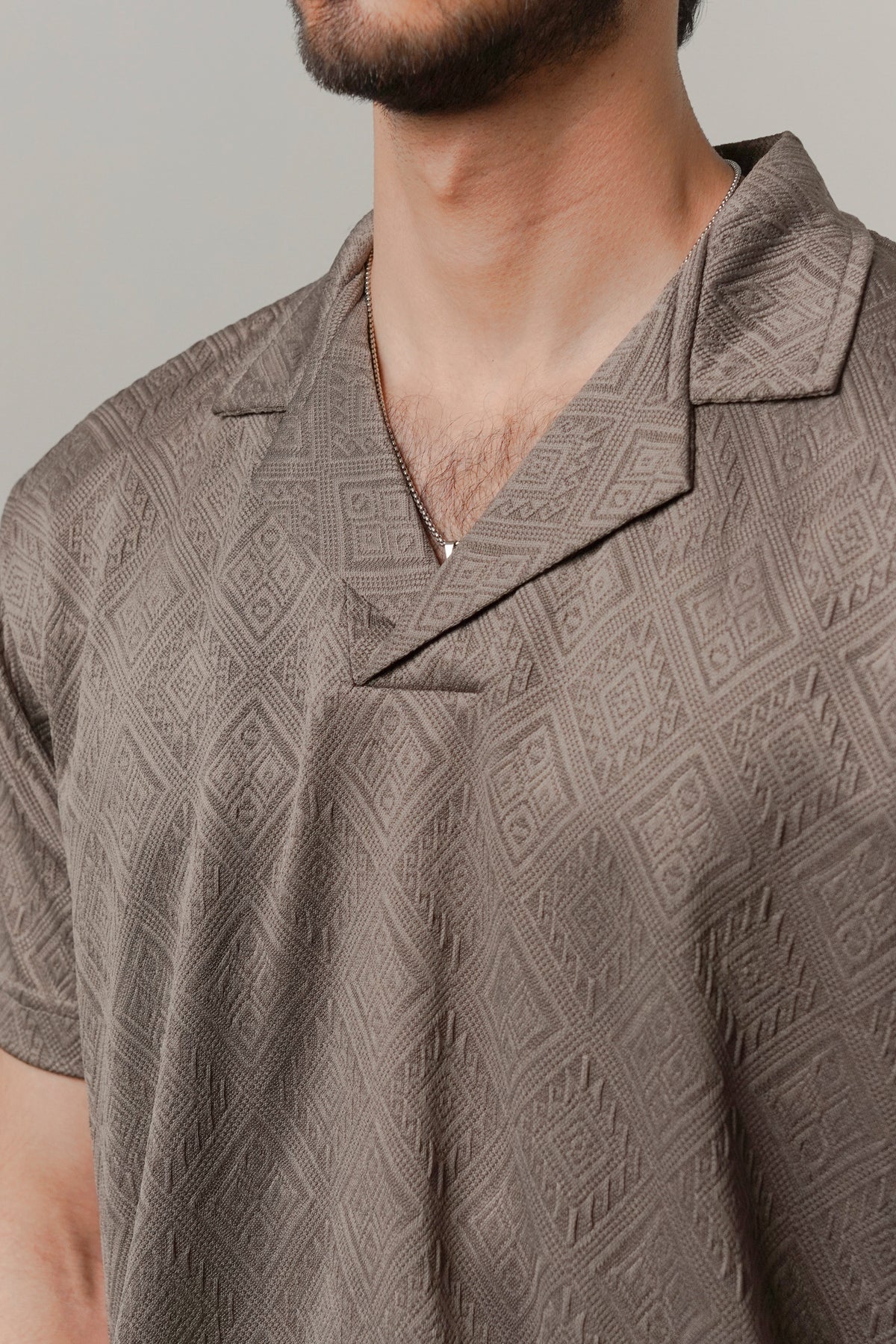 Cuban Collar Polo - Brownish Grey - FA alternate view