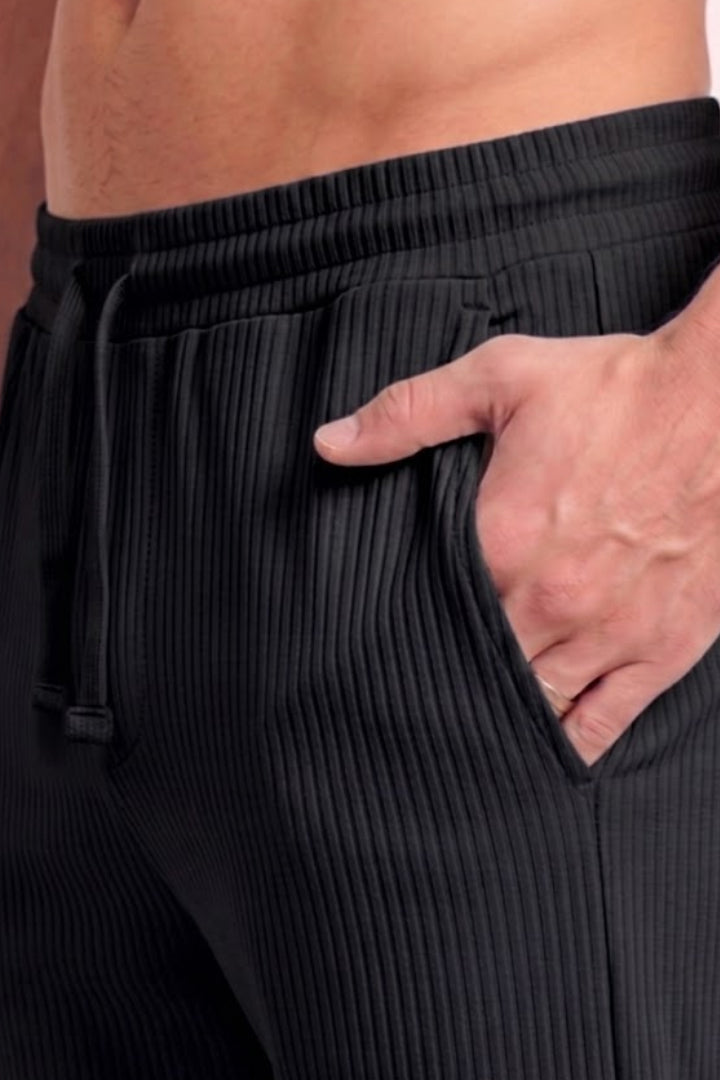 Split Hem Trousers - Black - FA alternate view