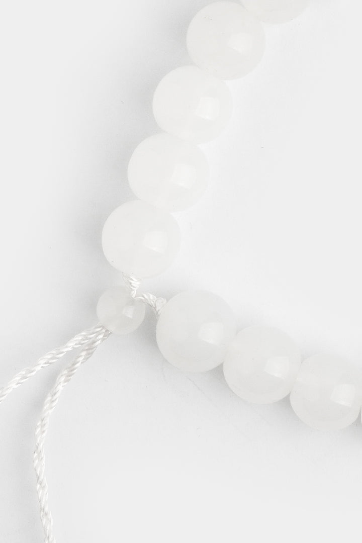 Adjustable Beaded Bracelet - White alternate view
