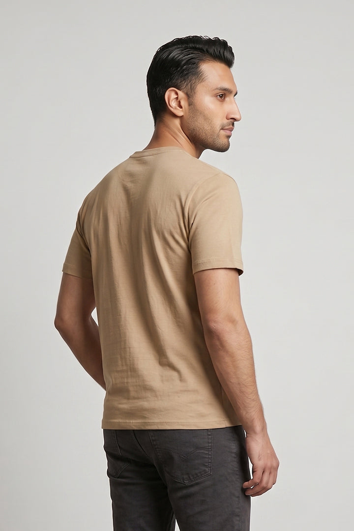 Crew Neck T-Shirt - Beige