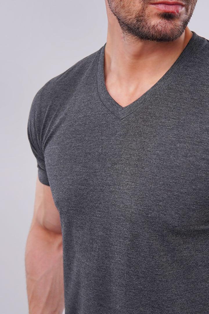 V-Neck T-Shirt - Charcoal Grey alternate view