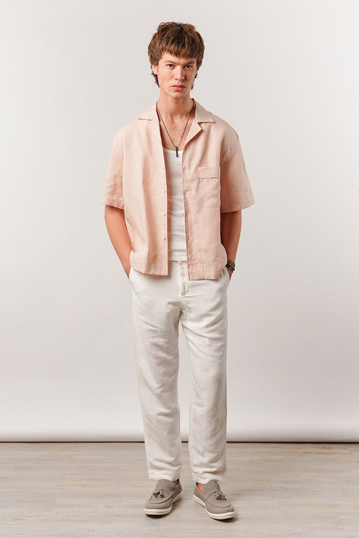 Box Fit Cuban Shirt - Powder Pink - FA