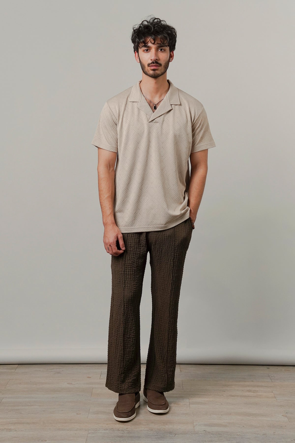 Cuban Collar Polo - Sand - FA